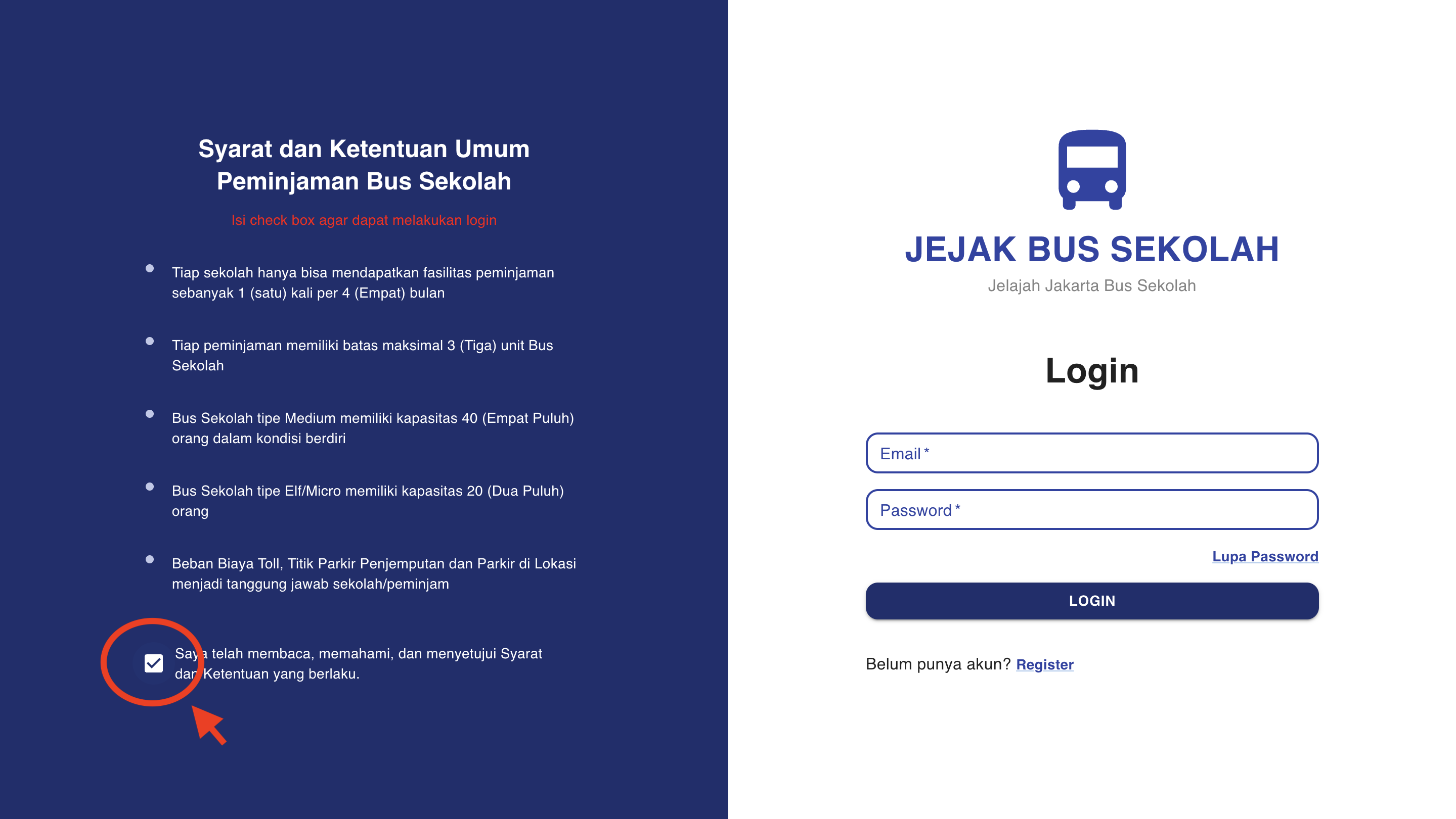 Centang Syarat dan Ketentuan