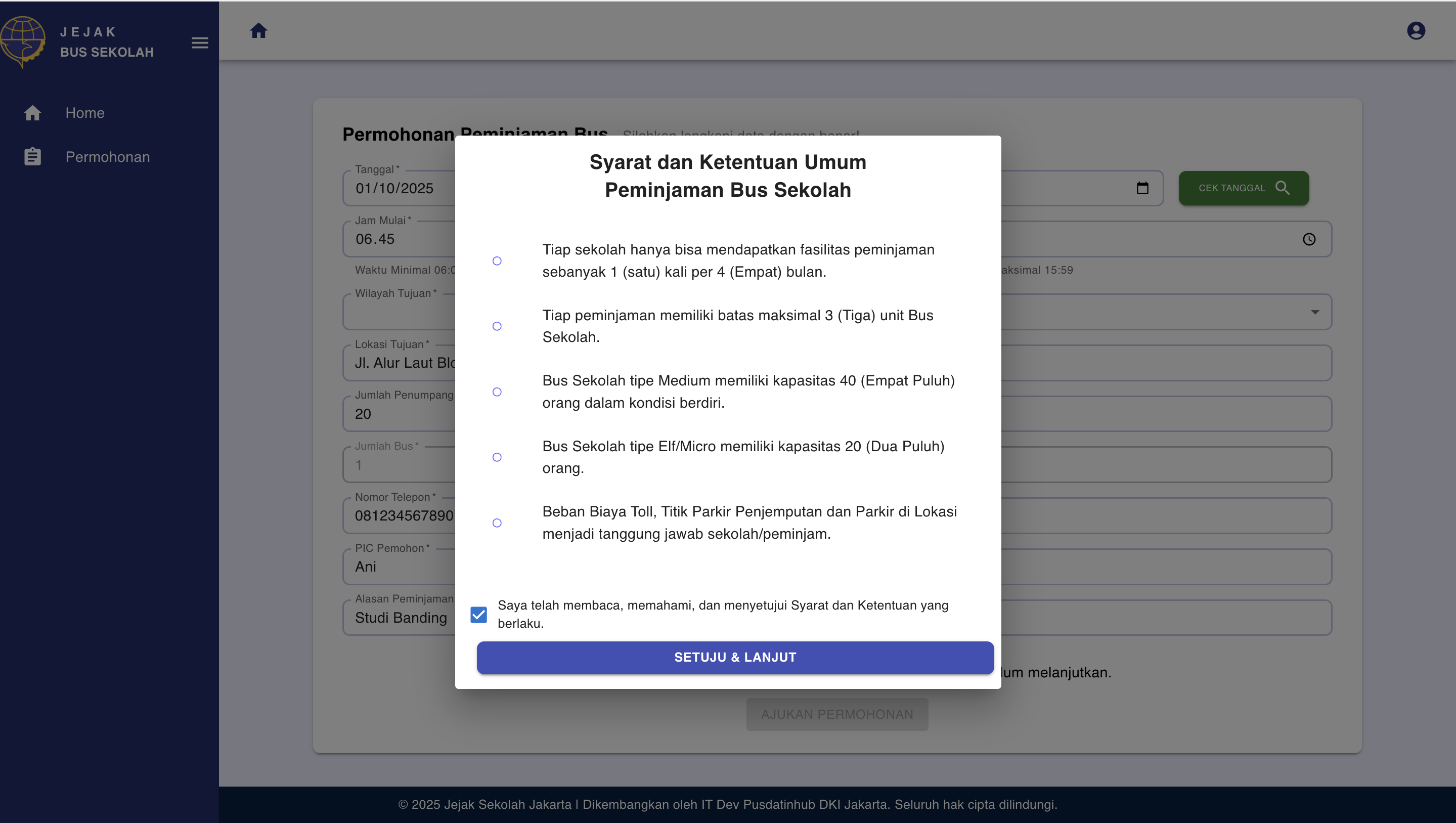 Formulir Permohonan Bus