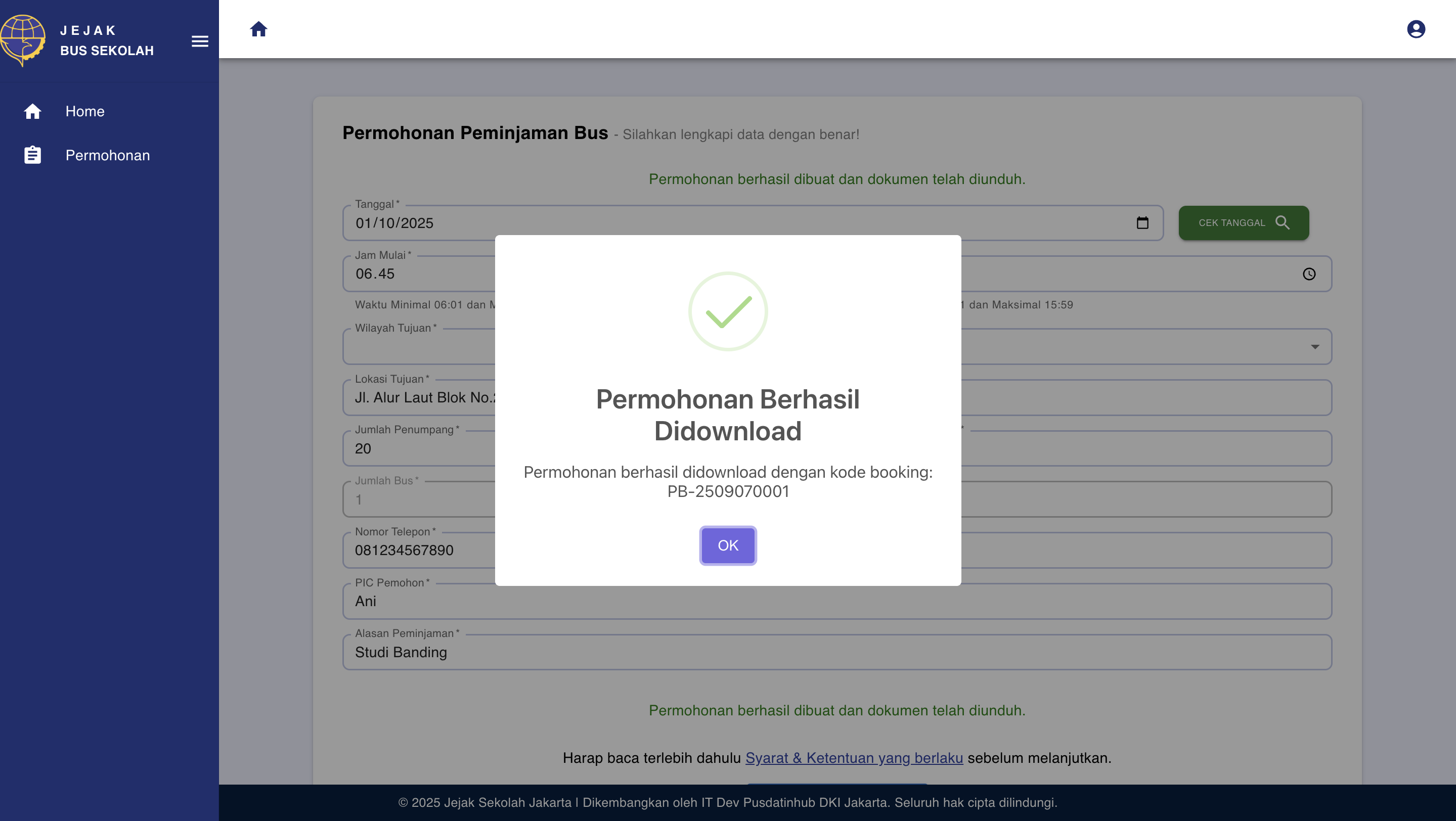 Formulir Permohonan Bus