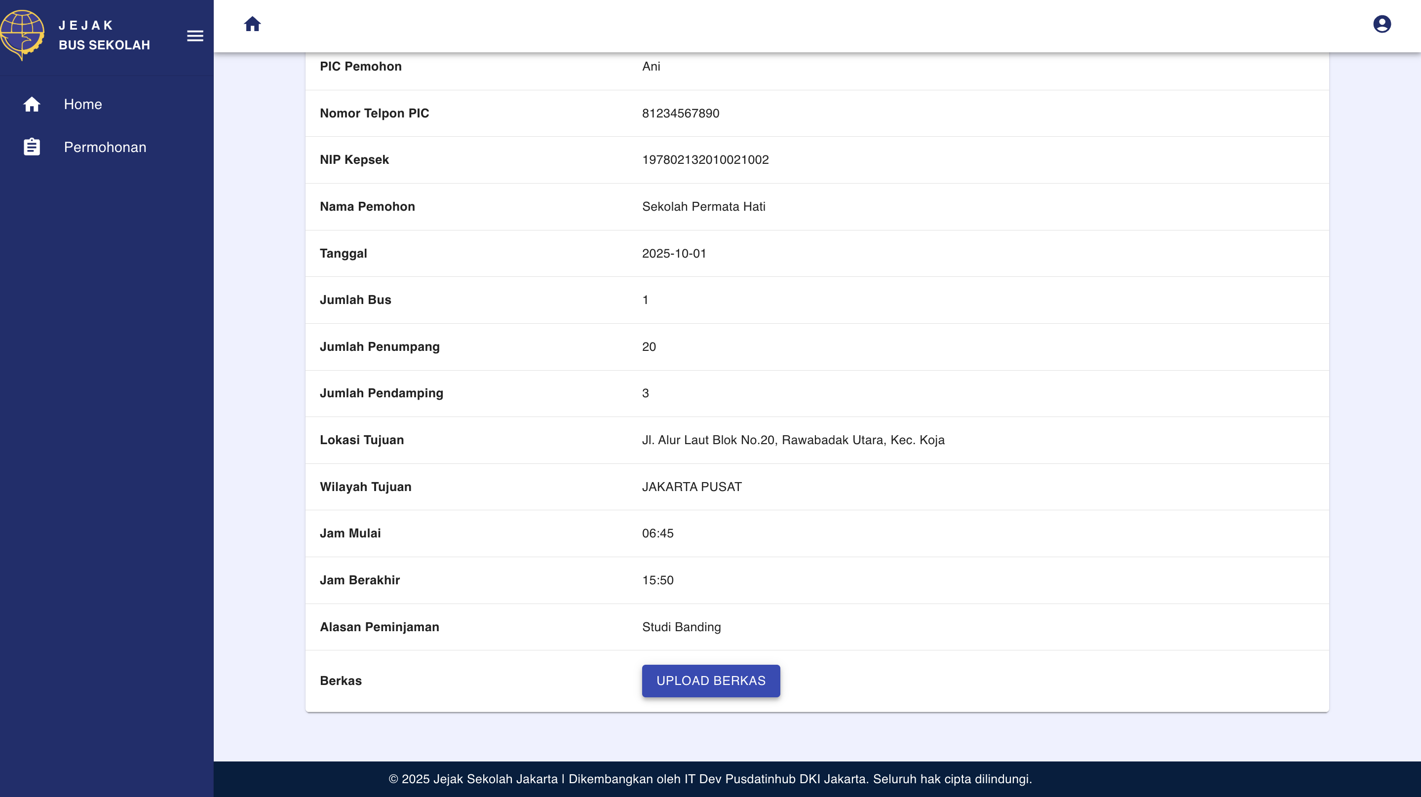 Upload Surat Permohonan