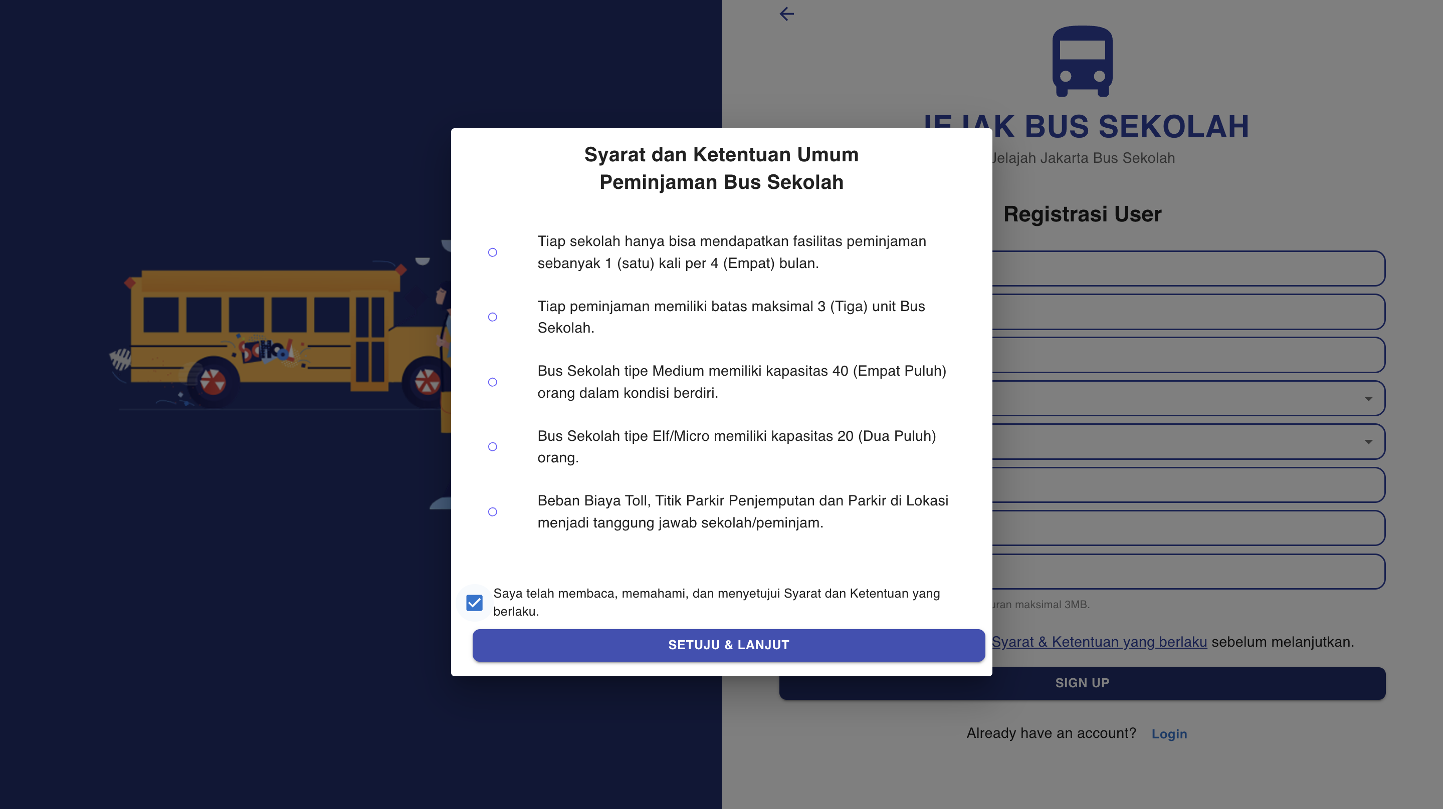 Modal Syarat dan Ketentuan
