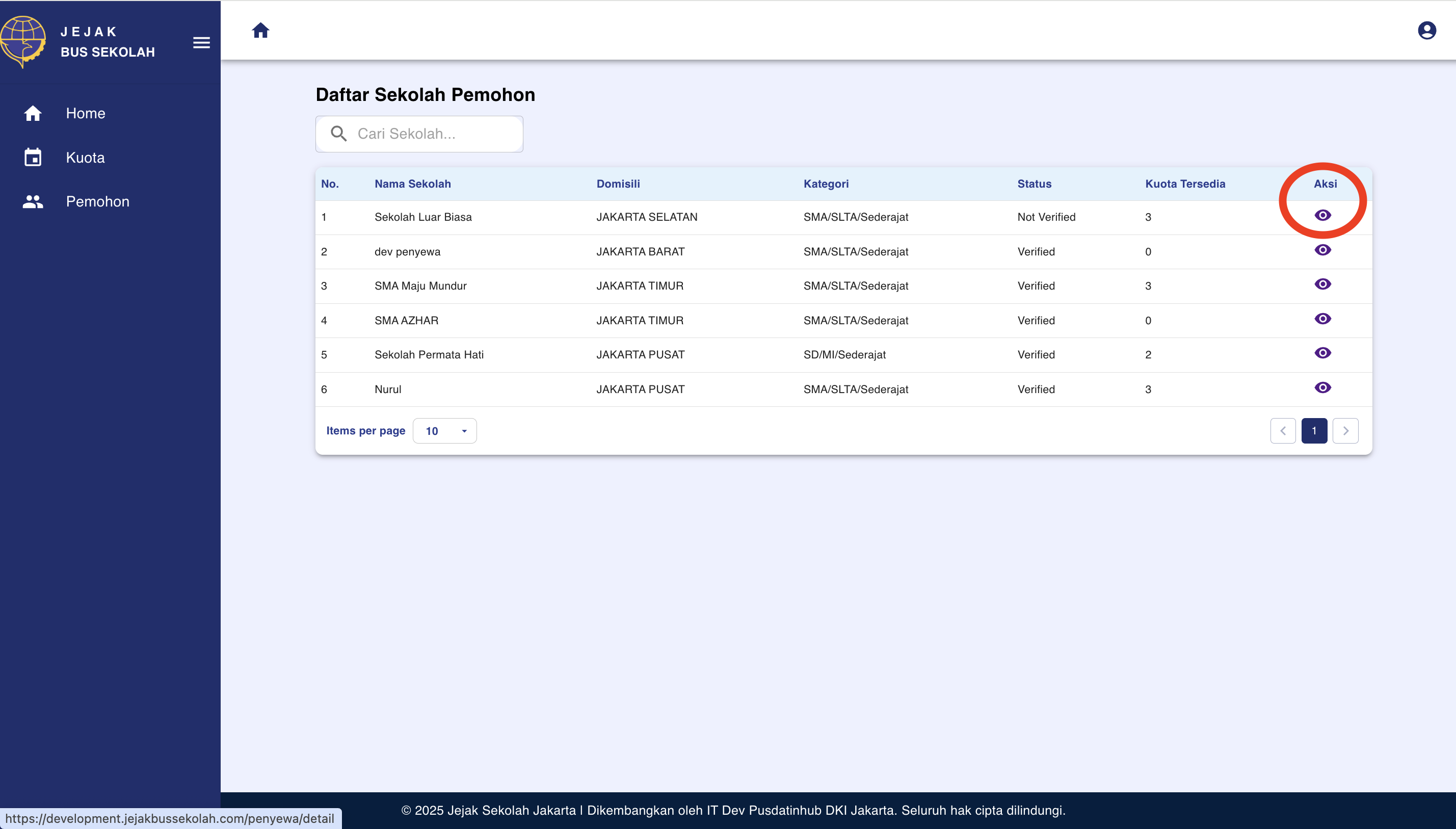 Tabel Pemohon Belum Diverifikasi